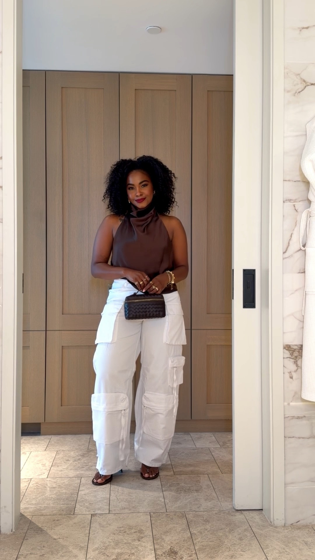 top: Medium
pants: Large 

 