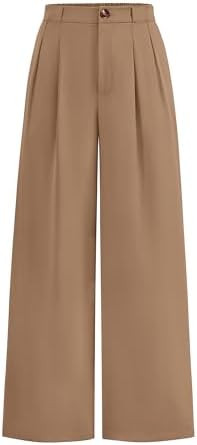 KIRUNDO Wide Leg Dress Pants for Women High Waisted Office Work Trousers Business Casual Slacks B... | Amazon (US)