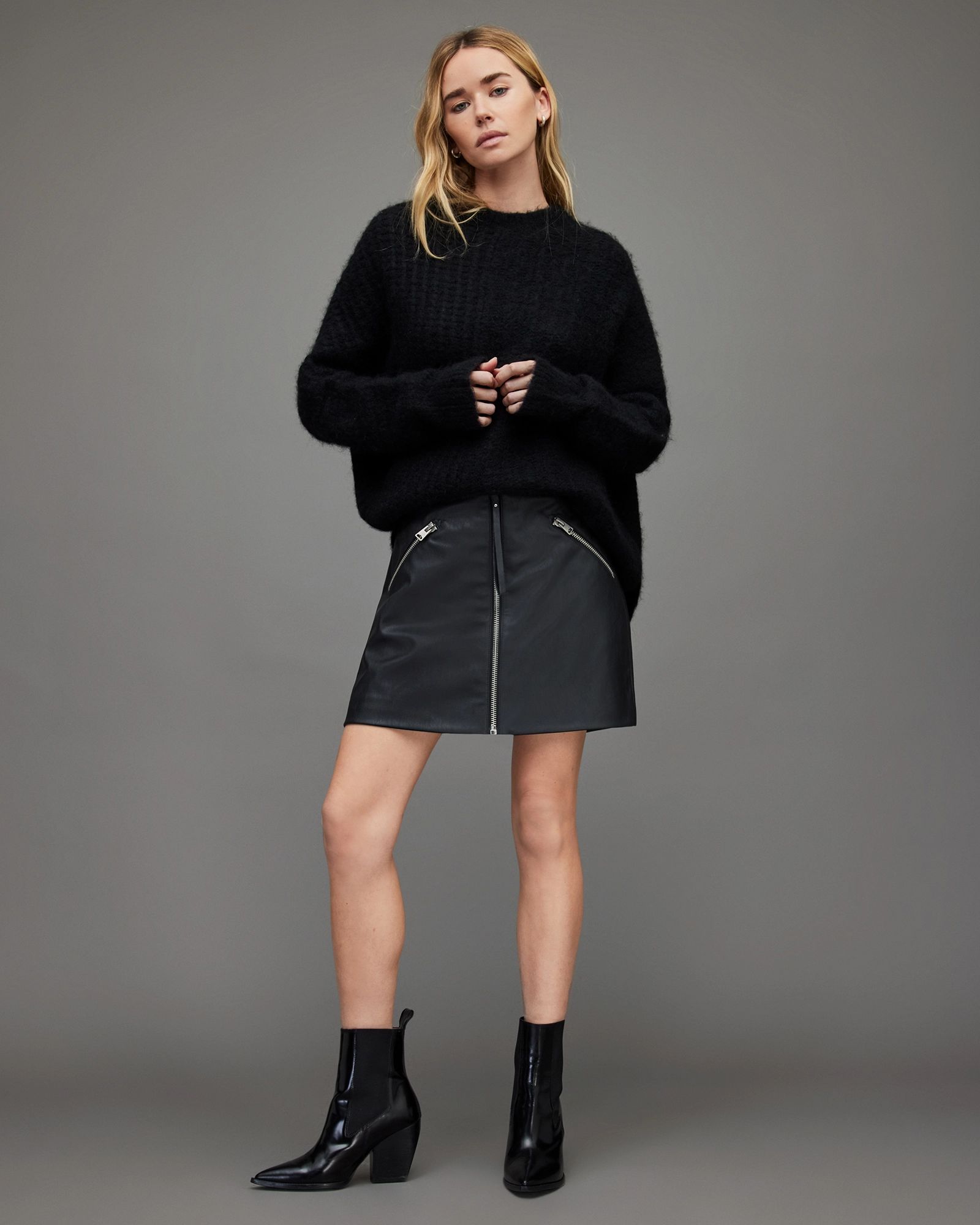 Piper Faux Mini Skirt | AllSaints UK