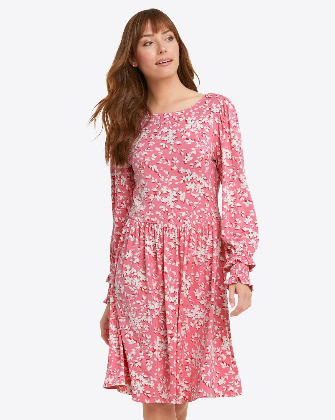 Boatneck Kitty Dress in Pink Shadow Floral | Draper James (US)