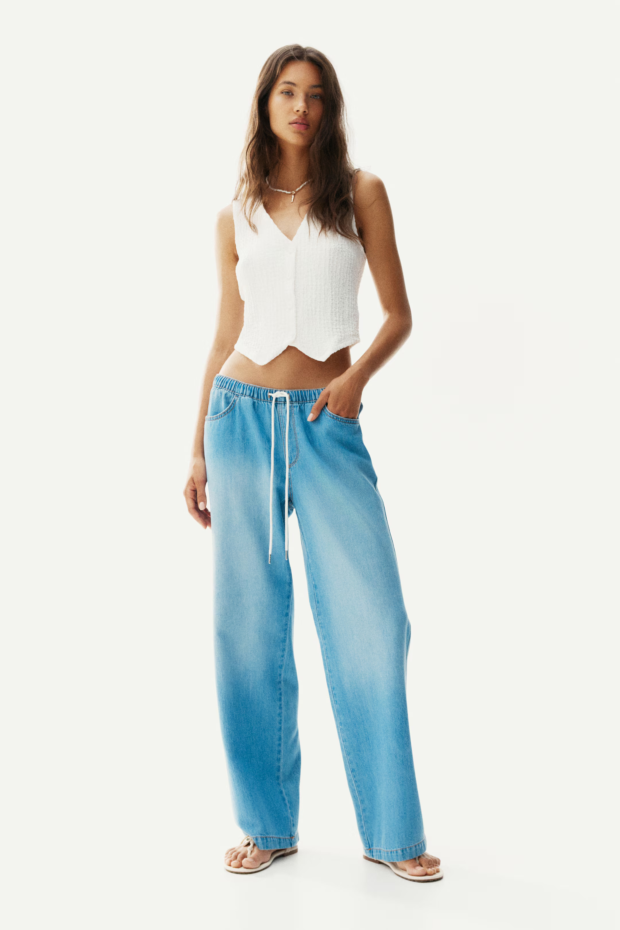 Denim Drawstring Pants | H&M (US + CA)