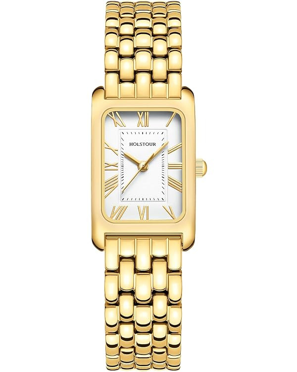 HOLSTOUR Damenuhren Vintage-Stil mit römischen Ziffern und Edelstahlarmband | Amazon (DE)