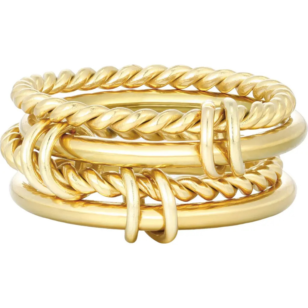 Adornia 18K Gold Plated Stacked Band Ring at Nordstrom Rack, Size 6 | Nordstrom Rack