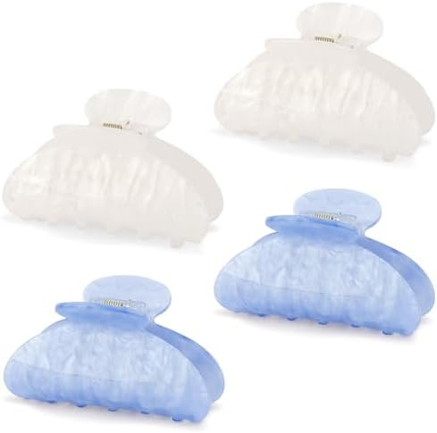 4Pcs Acrylic Claw Clips for Women Hair Accessories, Medium Sized Cute Trendy Claw Clips for Thick... | Amazon (US)