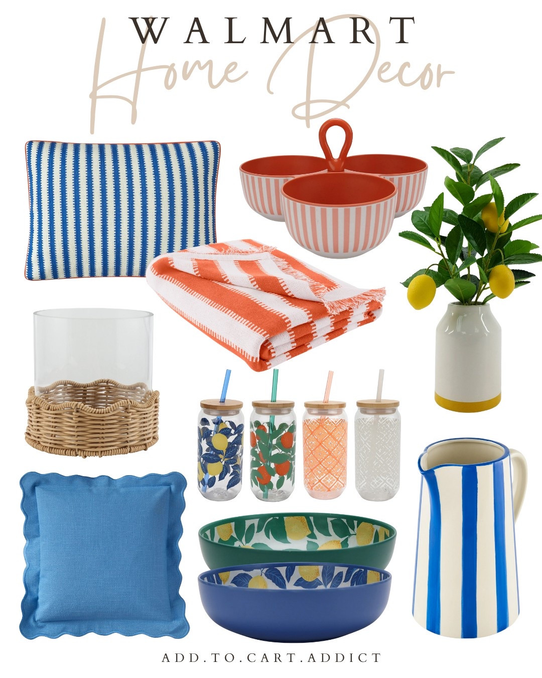 Vibrant new home decor from Walmart! Perfect entertaining pieces for summer!! 