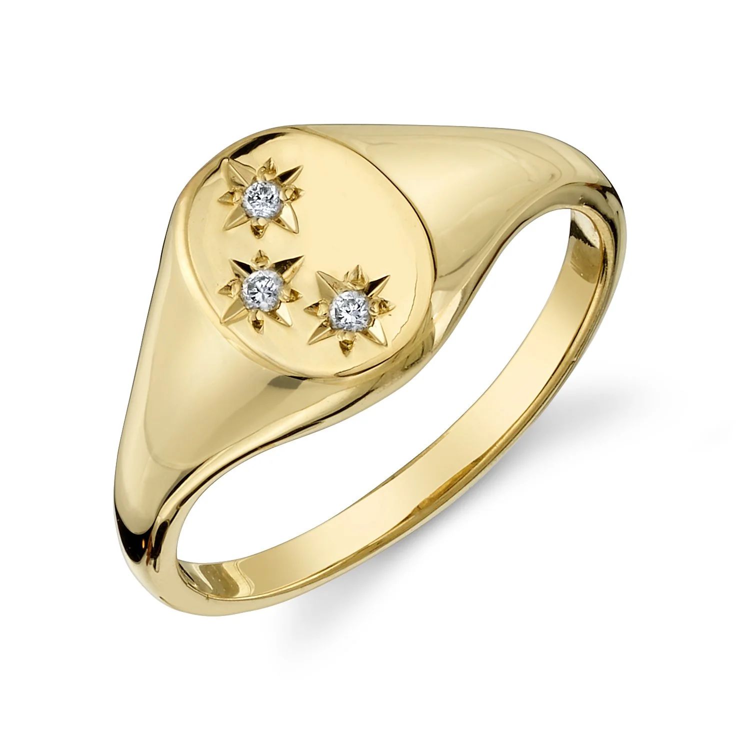 THREE STAR SIGNET RING - Sentimental Everyday Fine Jewelry | Starling Jewelry