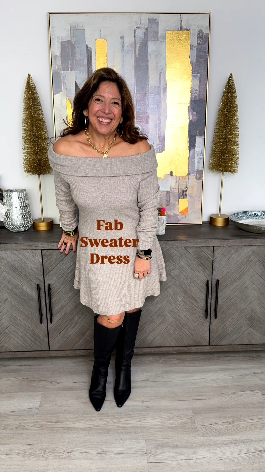 This sweater dress is so soft, comfortable, and easy to dress up or down. 
It’s a simple statement piece for weekends or dinner out. 
Trying on a few new pieces from H&M. As a stylist, I shop a variety of stores for my clients—from investment pieces to affordable finds. Every so often, I test new brands to see how their sizing, fit, and quality measure up.
These H&M pieces were a pleasant surprise: versatile, polished, and budget-friendly. Perfect options to mix into your fall and winter wardrobe.

I am 55 year old mom of two boys/men, a wife, a wardrobe stylist, and post menopausal woman in business who is 14/16 on the bottom, a L on top and I am 5’4”. 
I have been every thing from a size 10-18+

#LTKHoliday #LTKOver40 #LTKFindsUnder50