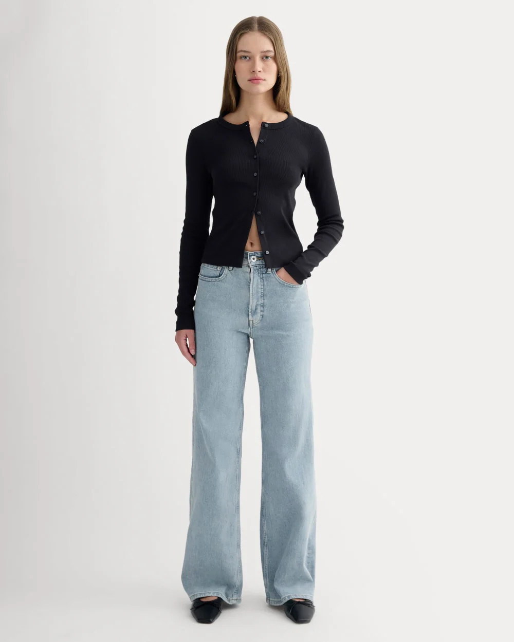 Everlane Way-High� Sailor Jean 2.0 | 29.5" Inseam In Light Indigo, Size 25, Cotton | Everlane