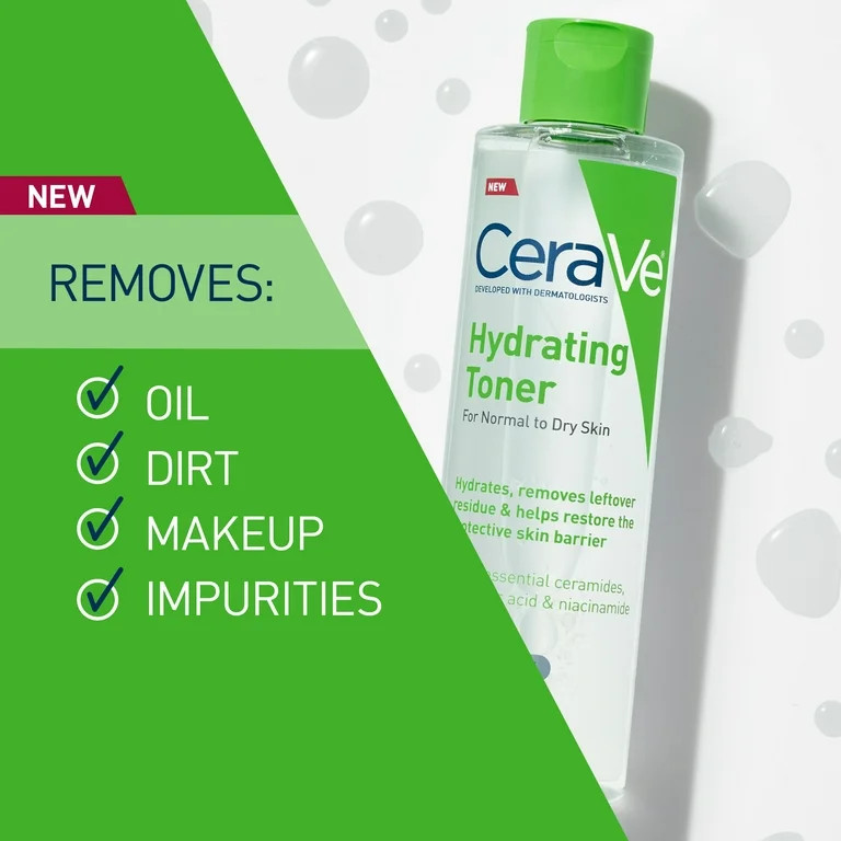 CeraVe Hydrating Facial Toner, Alcohol-Free & Fragrance-Free Face Toner, 6.8 fl oz - Walmart.com | Walmart (US)