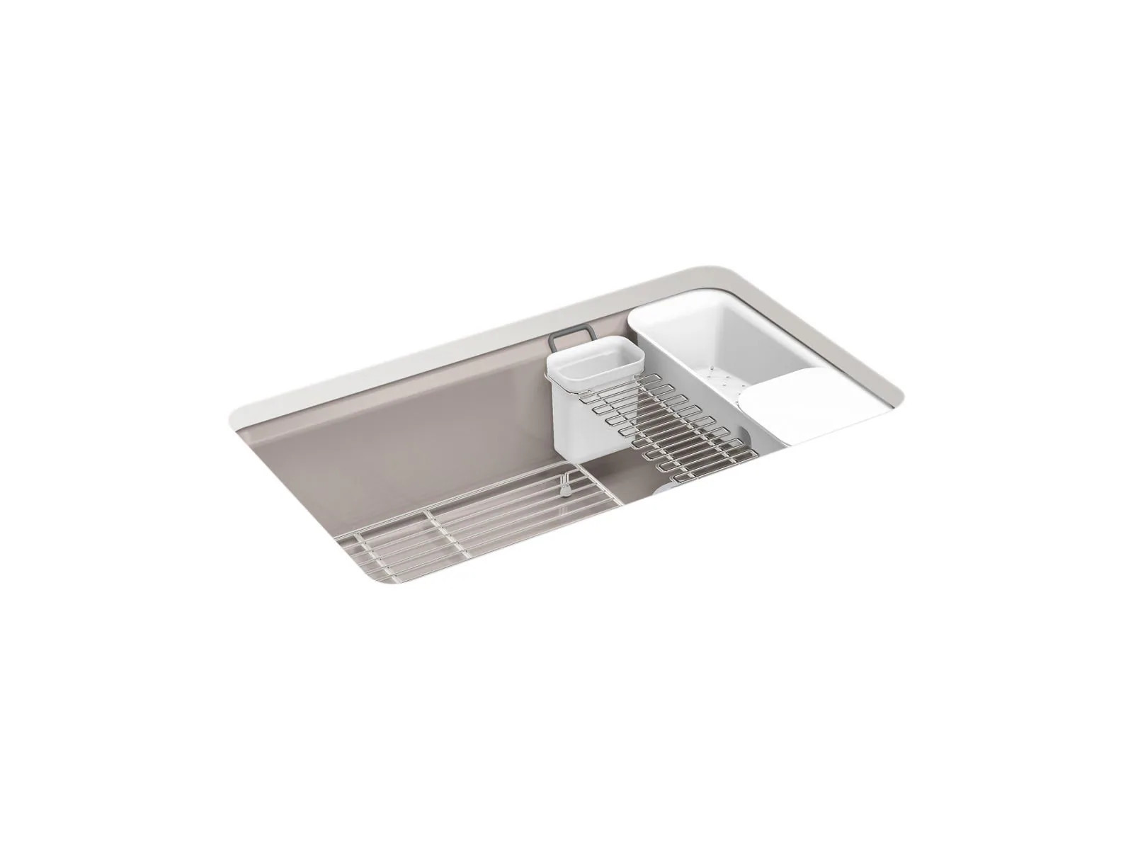 KOHLER Riverby 33-Inch Undermount Single-Bowl Workstation Kitchen Sink one_size in Brown | 5871-5UA3-TRF | Lowe's