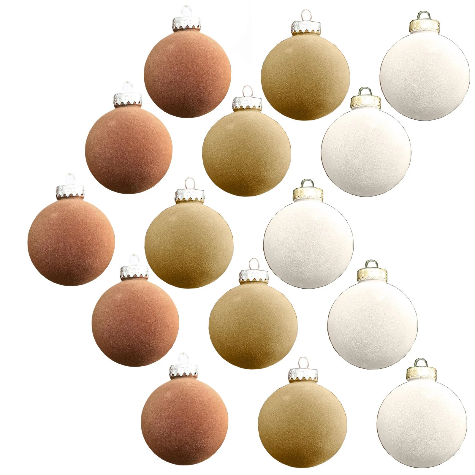 GERsome 15Pcs Velvet Christmas Balls Bulk Flocked Christmas Tree Ball Ornaments, 3.5 Inch Flocked... | Walmart (US)