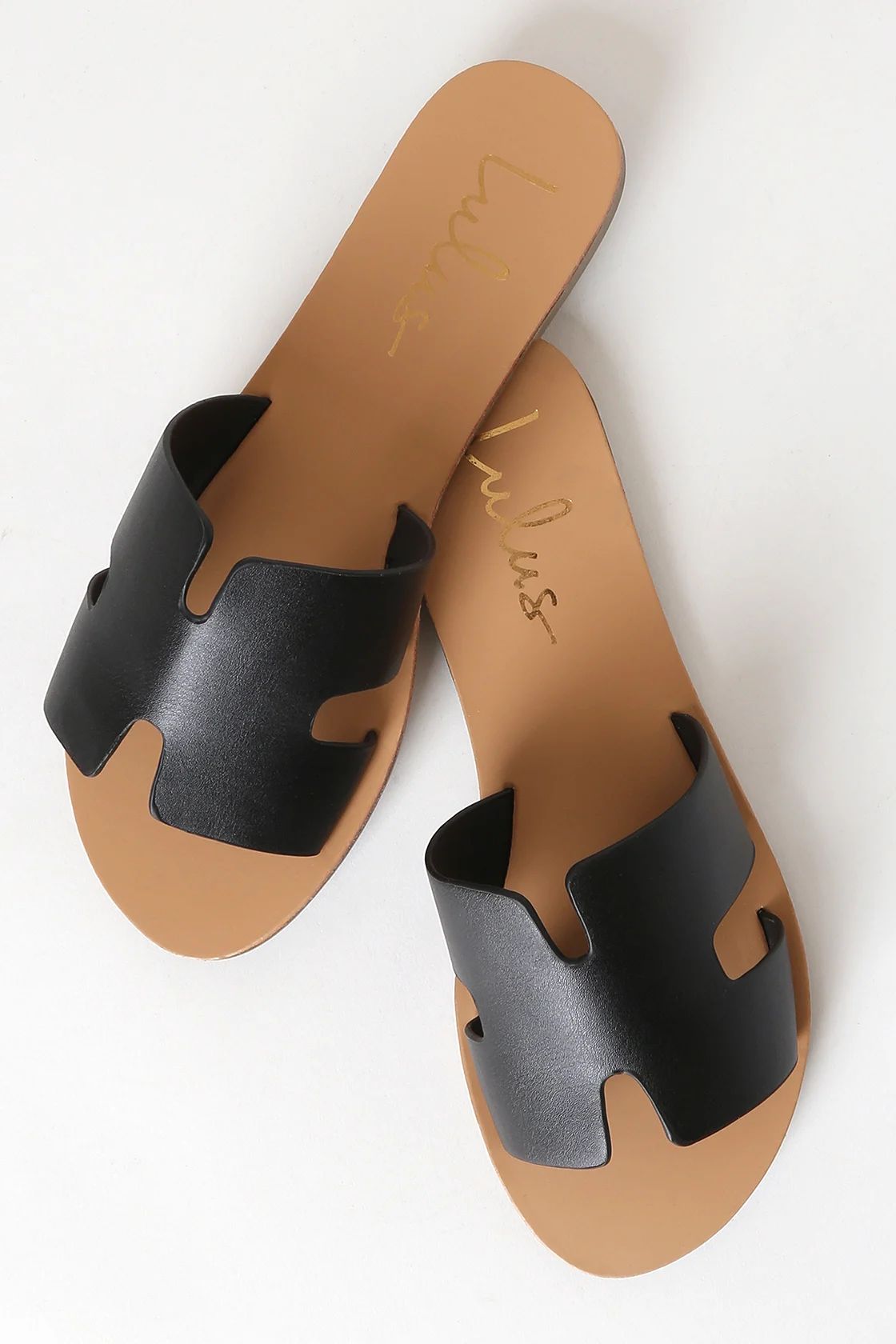 Saxon Black Slide Sandals | Lulus (US)