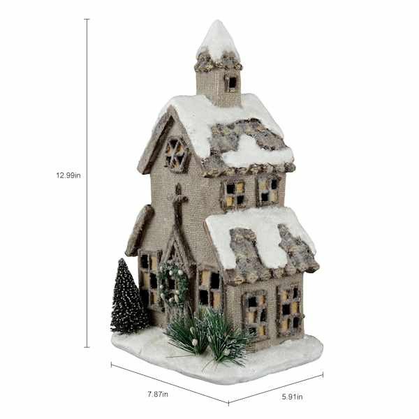 LED Brown House, 13" | At Home