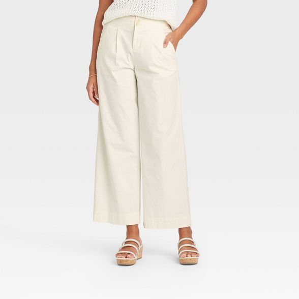Women's High-Rise Pleat Front Wide Leg Trousers - A New Day™ | Target
