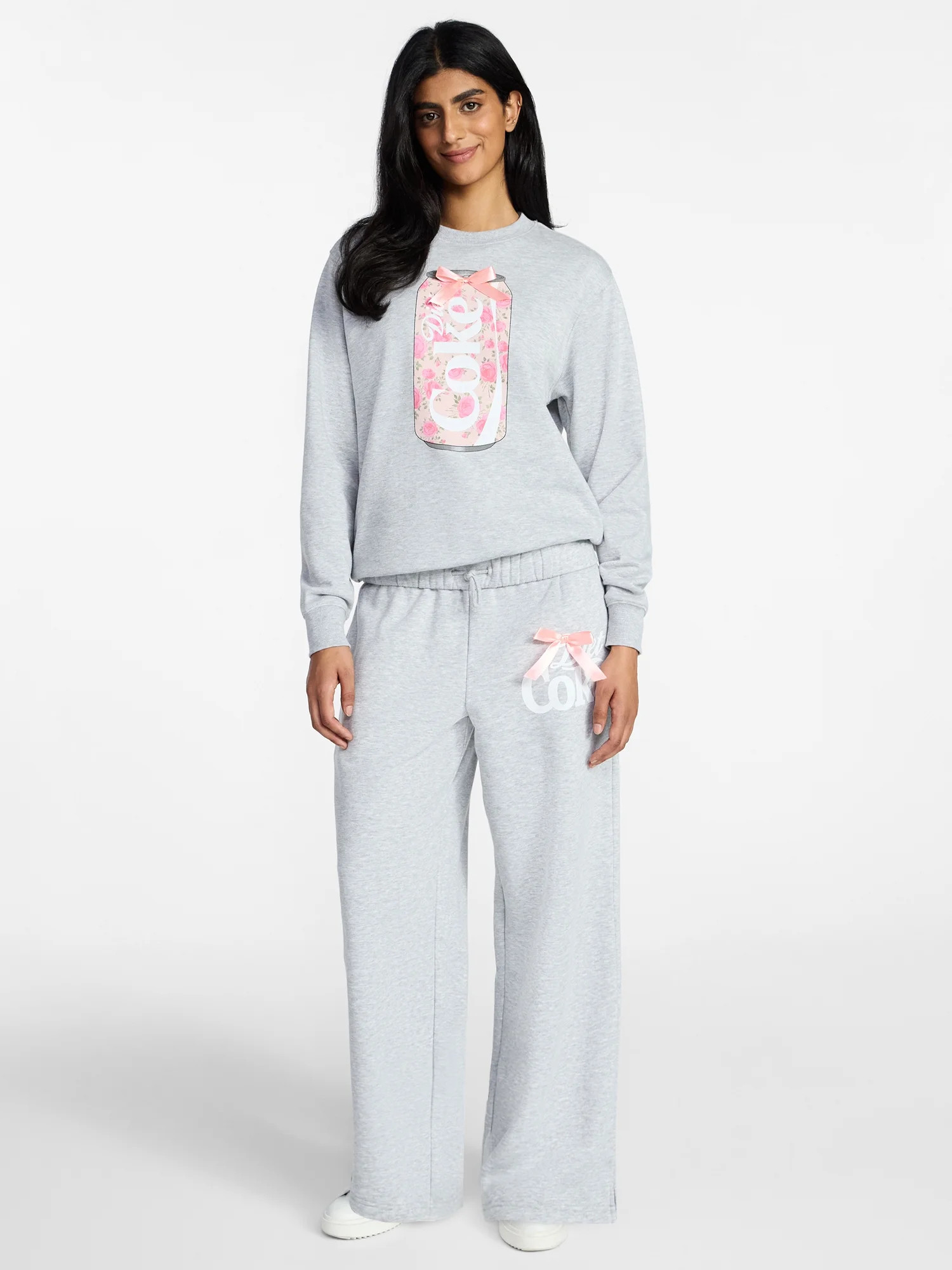 Coca-Cola Women's Diet Coke Floral Graphic Crewneck Sweatshirt, Sizes XXS-XXL | Walmart (US)