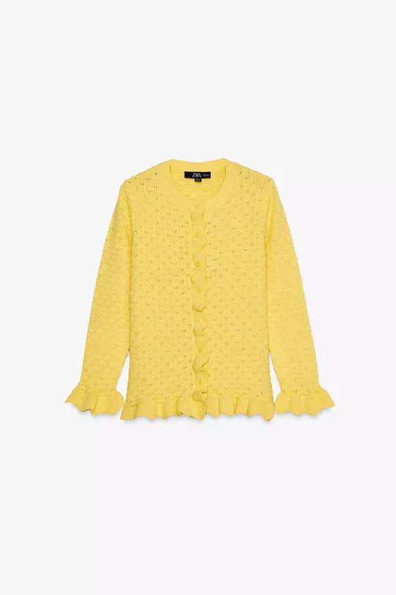 RUFFLED KNIT CARDIGAN | Zara US