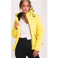 Mara Yellow Puffer Jacket | PrettyLittleThing US