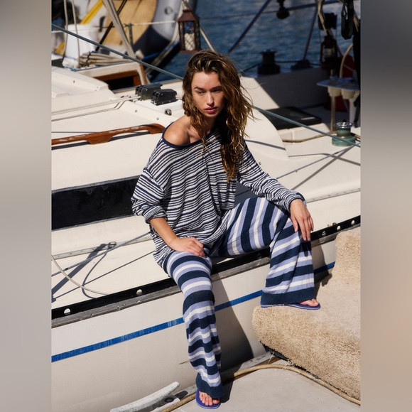 Free People Beach Bailey Three Piece Sweater Set Size Small Midnight Rain Combo | Poshmark