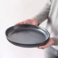 Black Ceramic Dinnerware Plate, Modern Stoneware Noodles Bowl, Serving Pottery Dinner Pasta Kitchen  | Etsy (US)