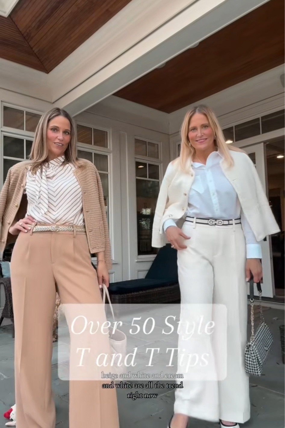 White and ivory and white and beige are all the rage! Size medium shirts, large sweaters. TIFF size 8 pants, Teg size 10

#LTKover40 #LTKstyletip #LTKmidsize