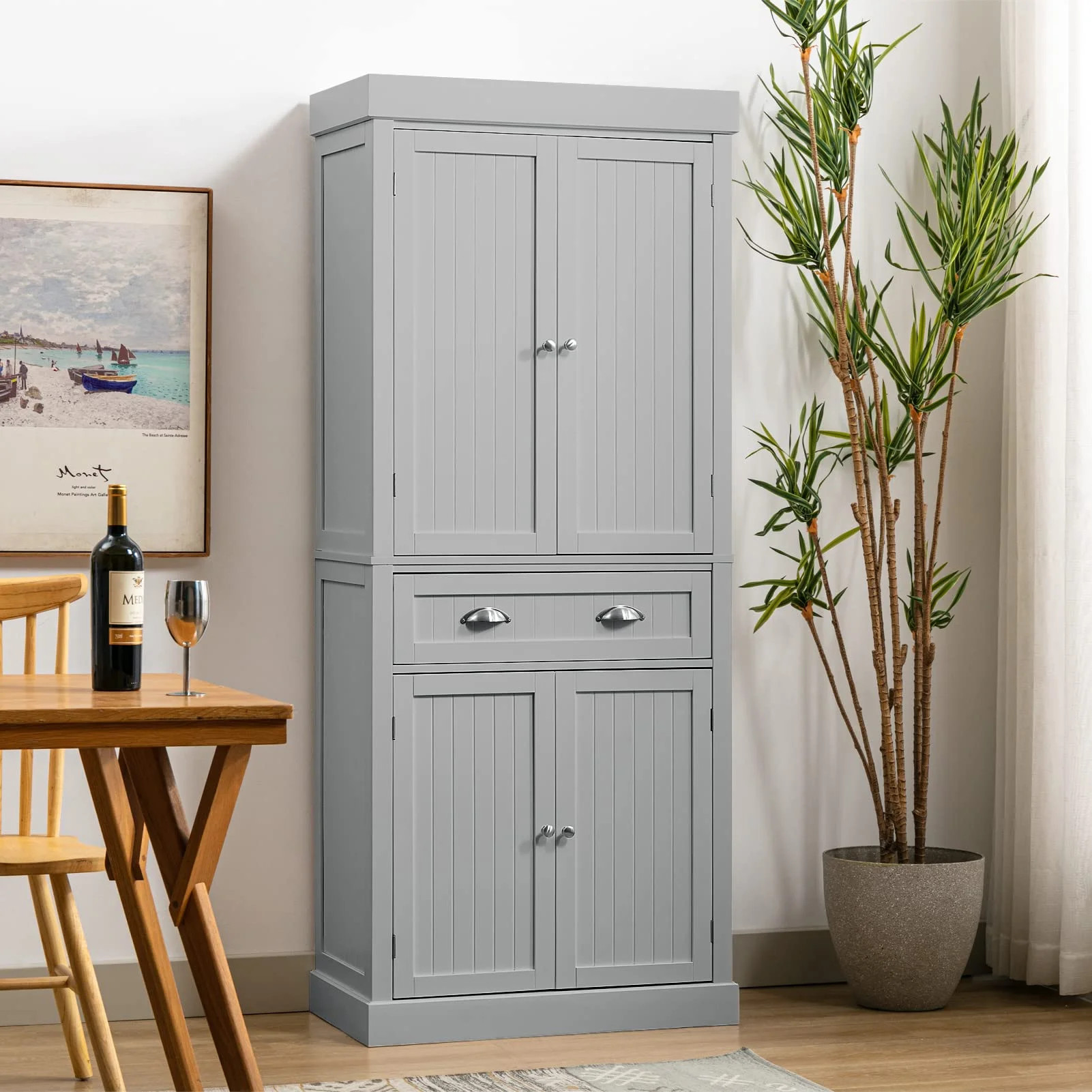 PWFE Kitchen Pantry Storage Cabinet, 72" Traditional Kitchen Pantry Cabinet, 6-Tier Freestanding ... | Walmart (US)