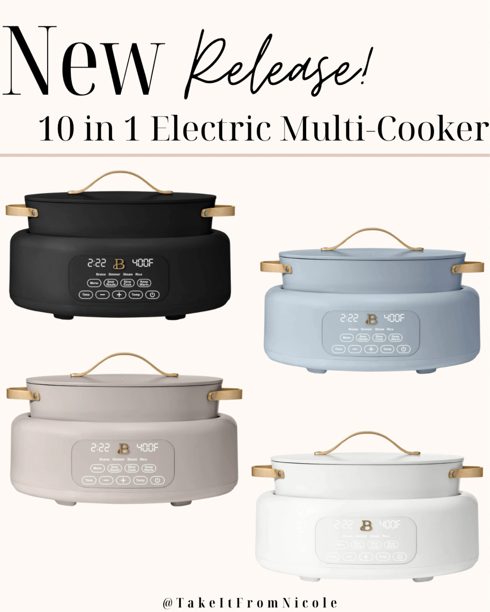 The prettiest brand new Beautiful 10 in 1 Electric Multi-Cooker by Drew Barrymore are already selling out colors! I have a similar one and it’s so handy to have. #walmartfinds

#LTKFamily #LTKFindsUnder100 #LTKHome