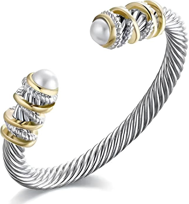 Multi Twisted Cable Wire Cross Bracelet For Women Men Classic Stainless Steel Fashion Stackable O... | Amazon (US)