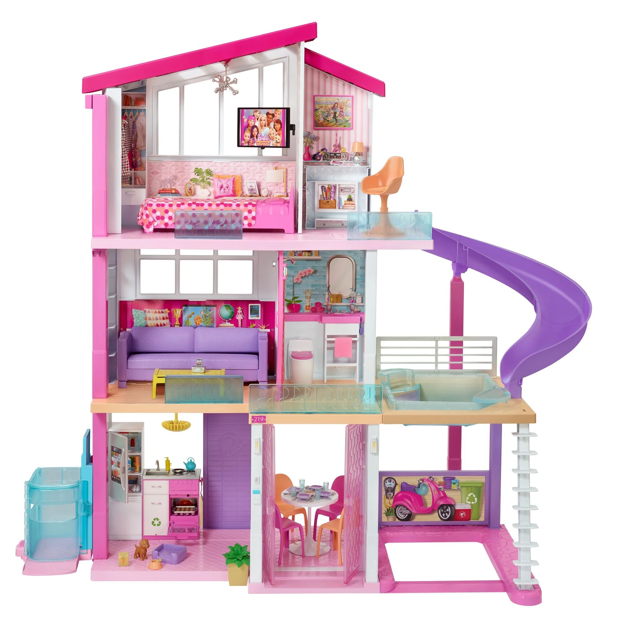 Barbie DreamHouse Dollhouse with Pool, Slide and Wheelchair Accessible Elevator, Gift for 3 to 7 ... | Walmart (US)