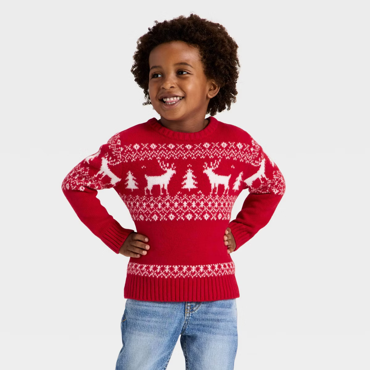 Toddler Boys' Crewneck Sweater - Cat & Jack™ Red 2T | Target