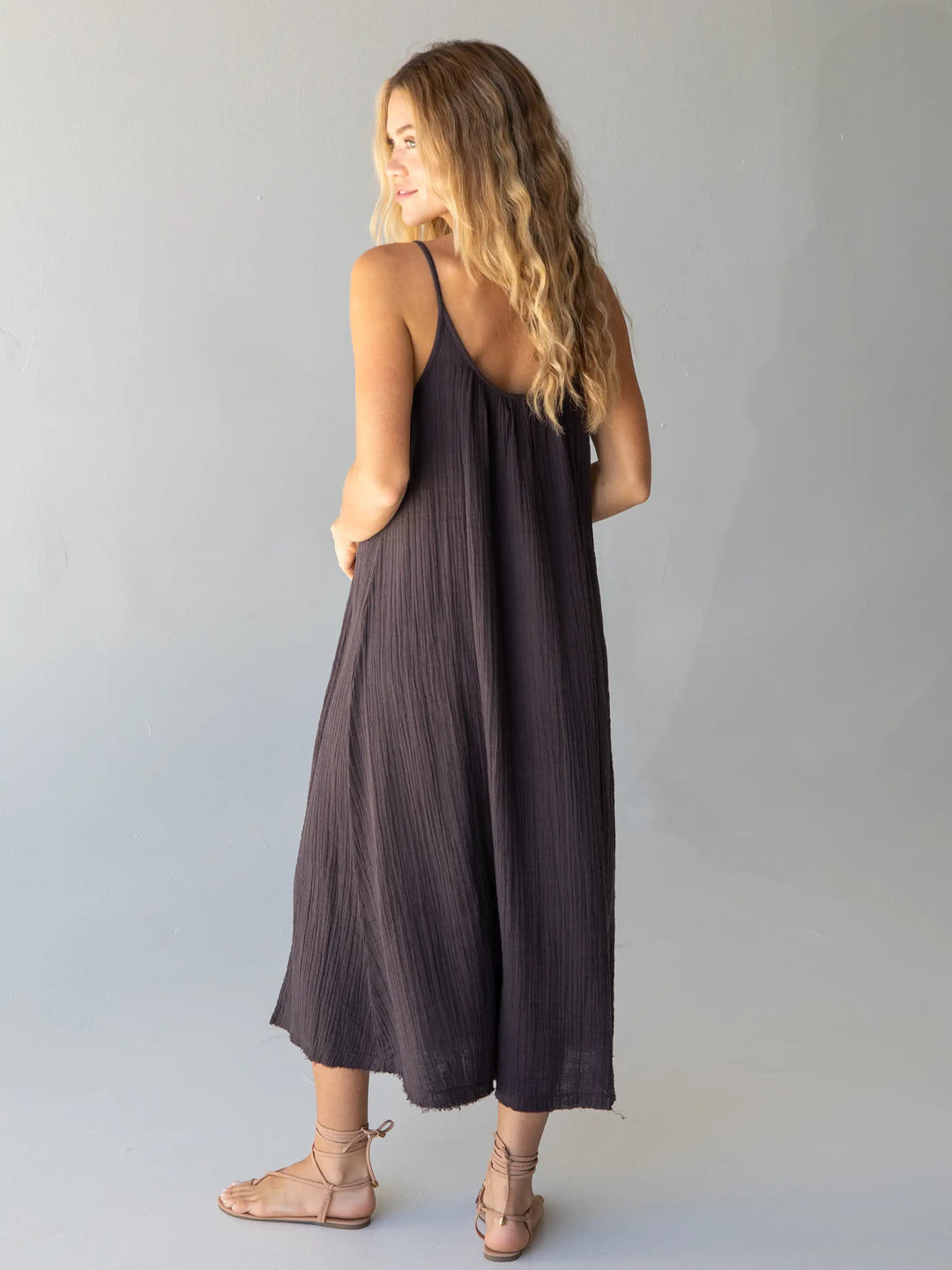Cosette Embroidered Cotton Maxi Dress - Charcoal | Natural Life