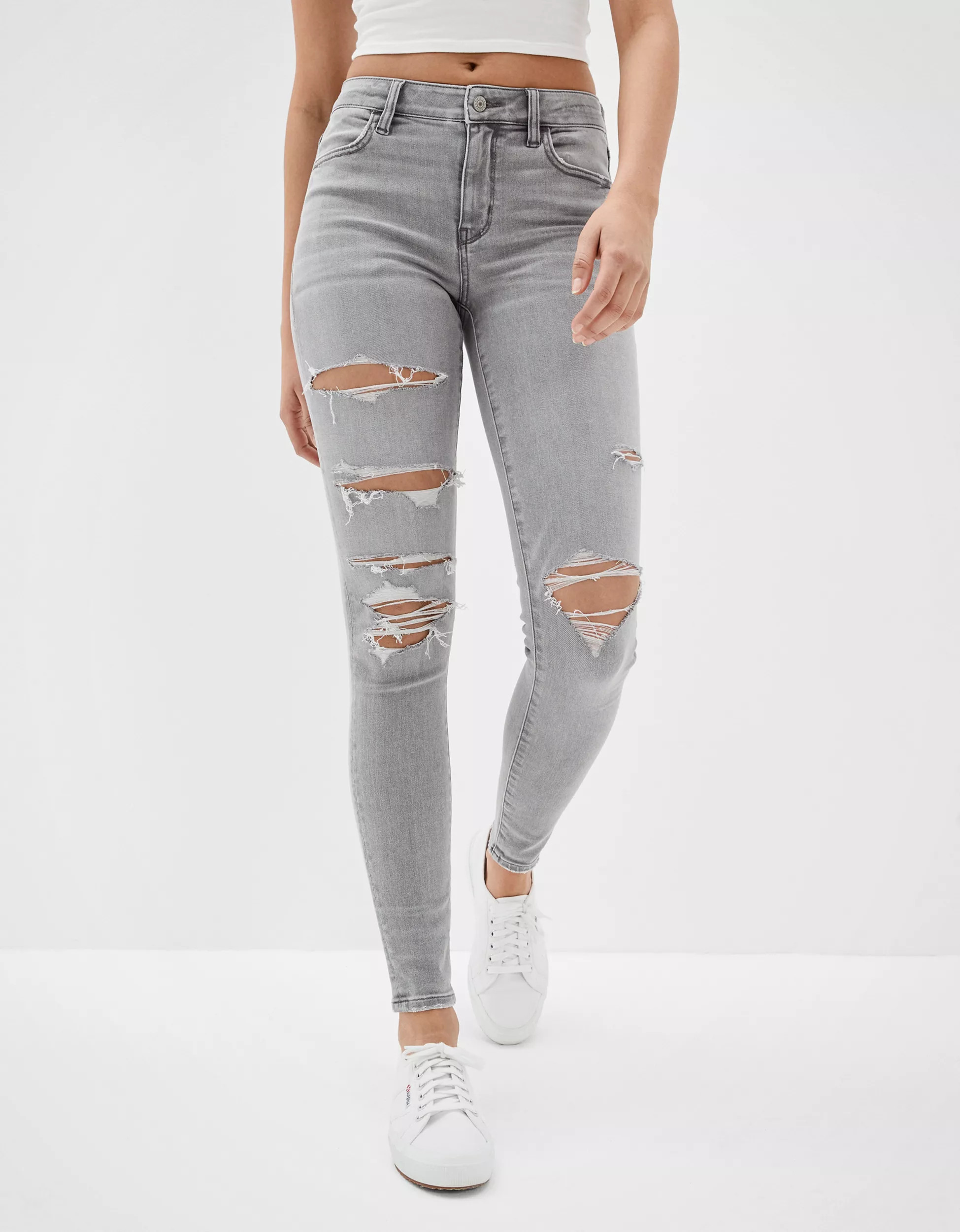 AE Ne(x)t Level Ripped High-Waisted Jegging | American Eagle Outfitters (US & CA)