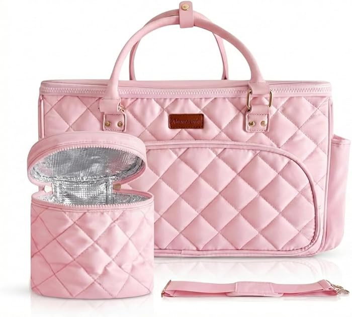 Diaper Bag Tote with Dividers, Zipper, Top Cover and Strap, Larger Size with insulated storage ba... | Amazon (US)