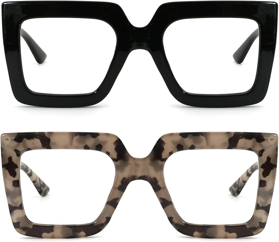 Oversized Cat Eye Reading Glasses for Women Stylish Designer Cateye Readers Funky Blue Light Bloc... | Amazon (US)
