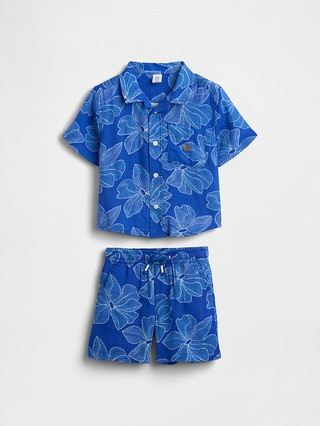 Baby & Toddler Cotton Gauze Floral Outfit Set | Gap (US)