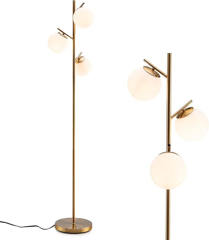 Tangkula 3-Globe Floor Lamp, Modern Freestanding Lamp w/Foot Switch & 3 E26 Bulb Bases, Sturdy St... | Amazon (US)