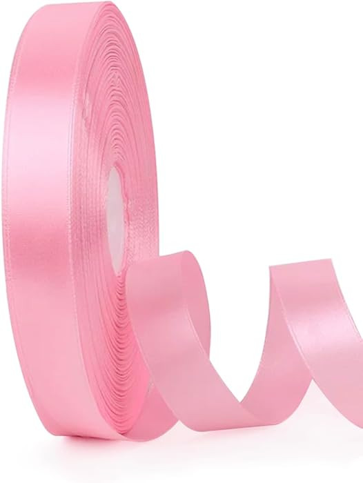 100 Yards Double Face Pink Satin Ribbon 1 Inch, Solid Color Decorative Ribbon for Gift Wrapping, ... | Amazon (US)