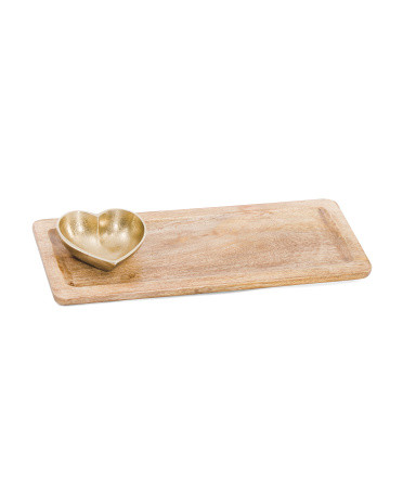 Heart Bowl On Wooden Base | Global Home | Marshalls | Marshalls