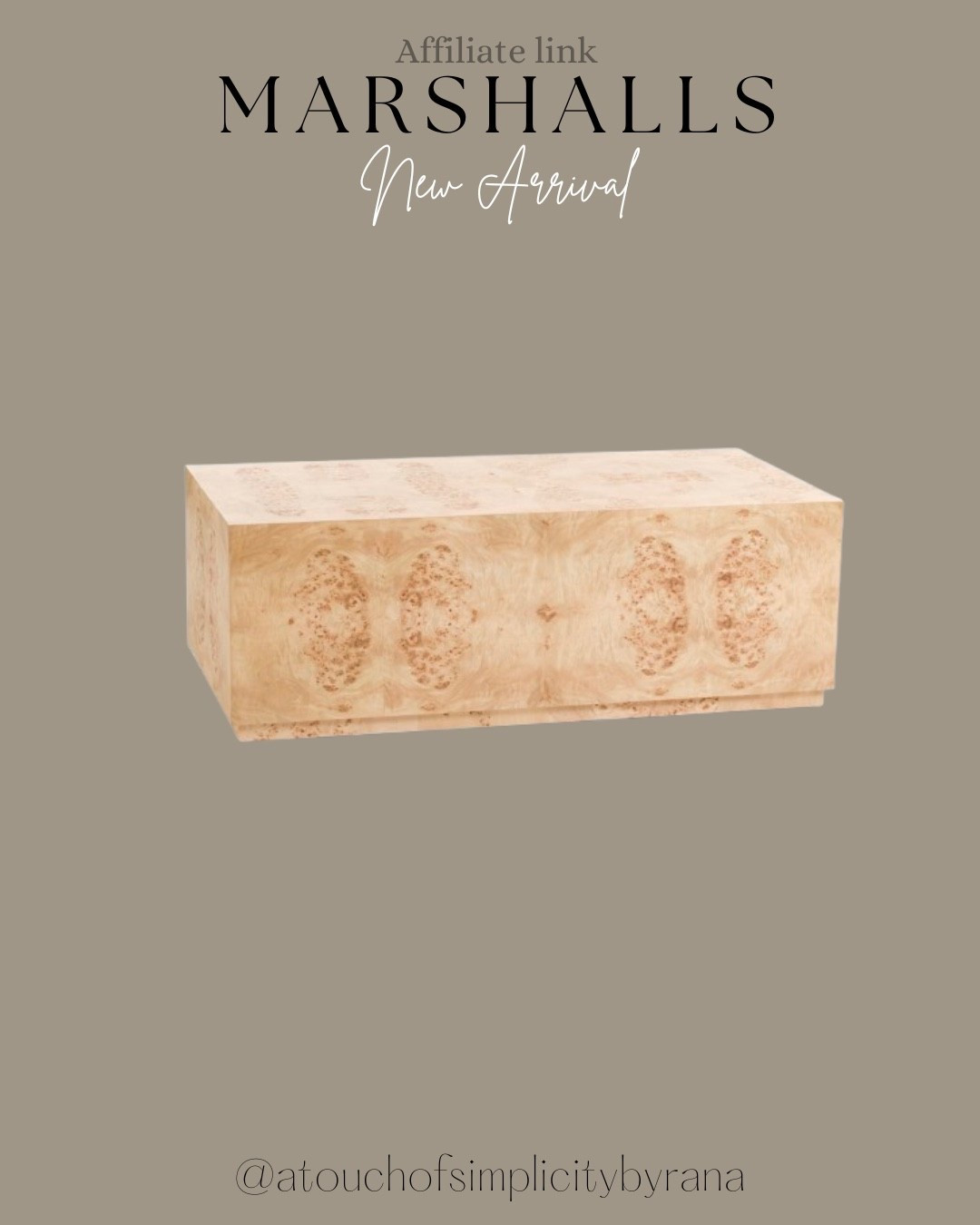 New Burl Wood Rectangular Coffee Table @Marshalls ! 

Marshalls finds, affordable, coffee table, living room furniture, modern organic, sage brook home 


#LTKHome