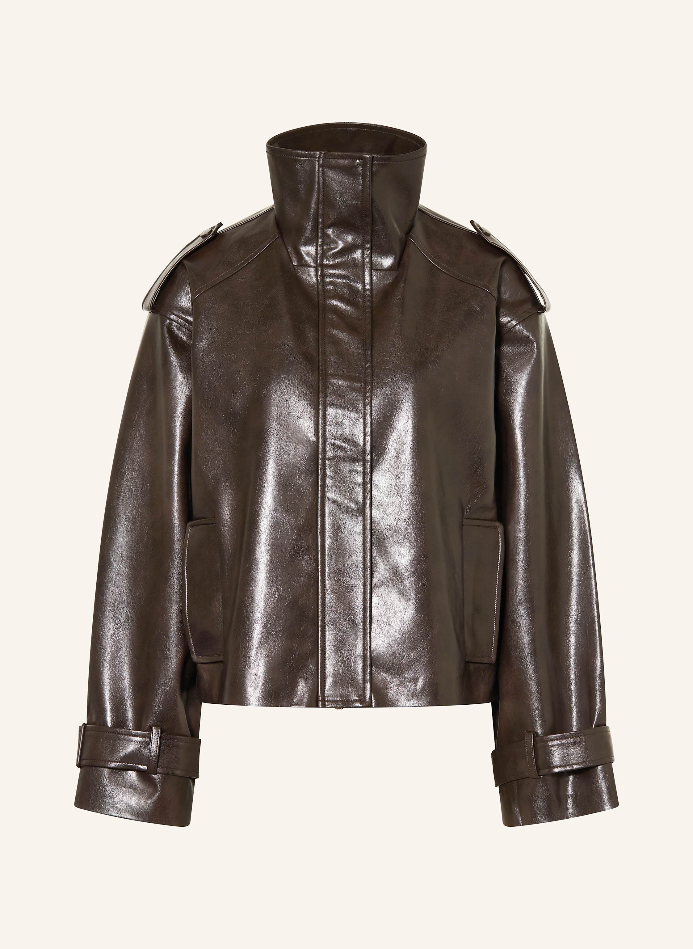 MRS & HUGS Jacke in Lederoptik in dunkelbraun | Breuninger (DACH)