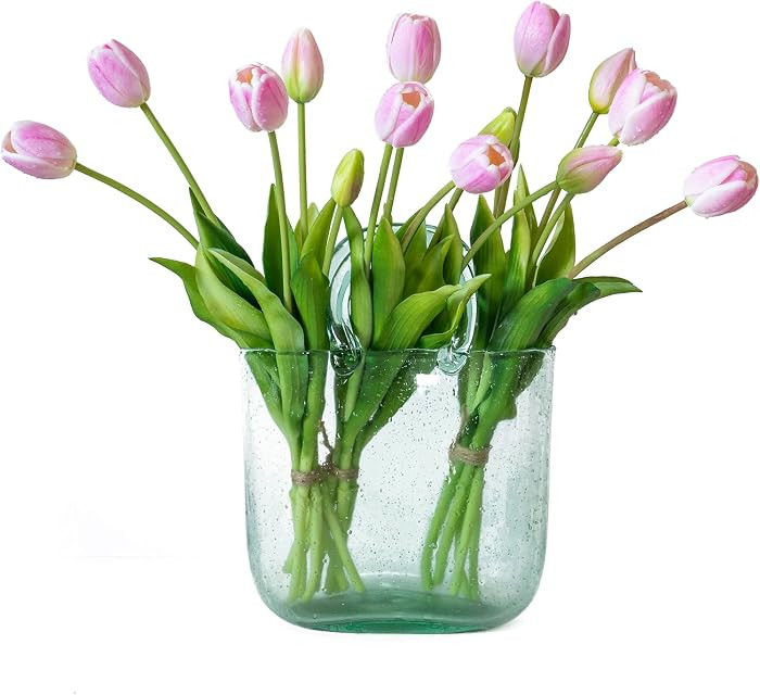 15pcs Artificial Tulips Flowers, Latex Bouquet, Fake Tulips for Office Wedding Party Home Kitchen... | Amazon (US)