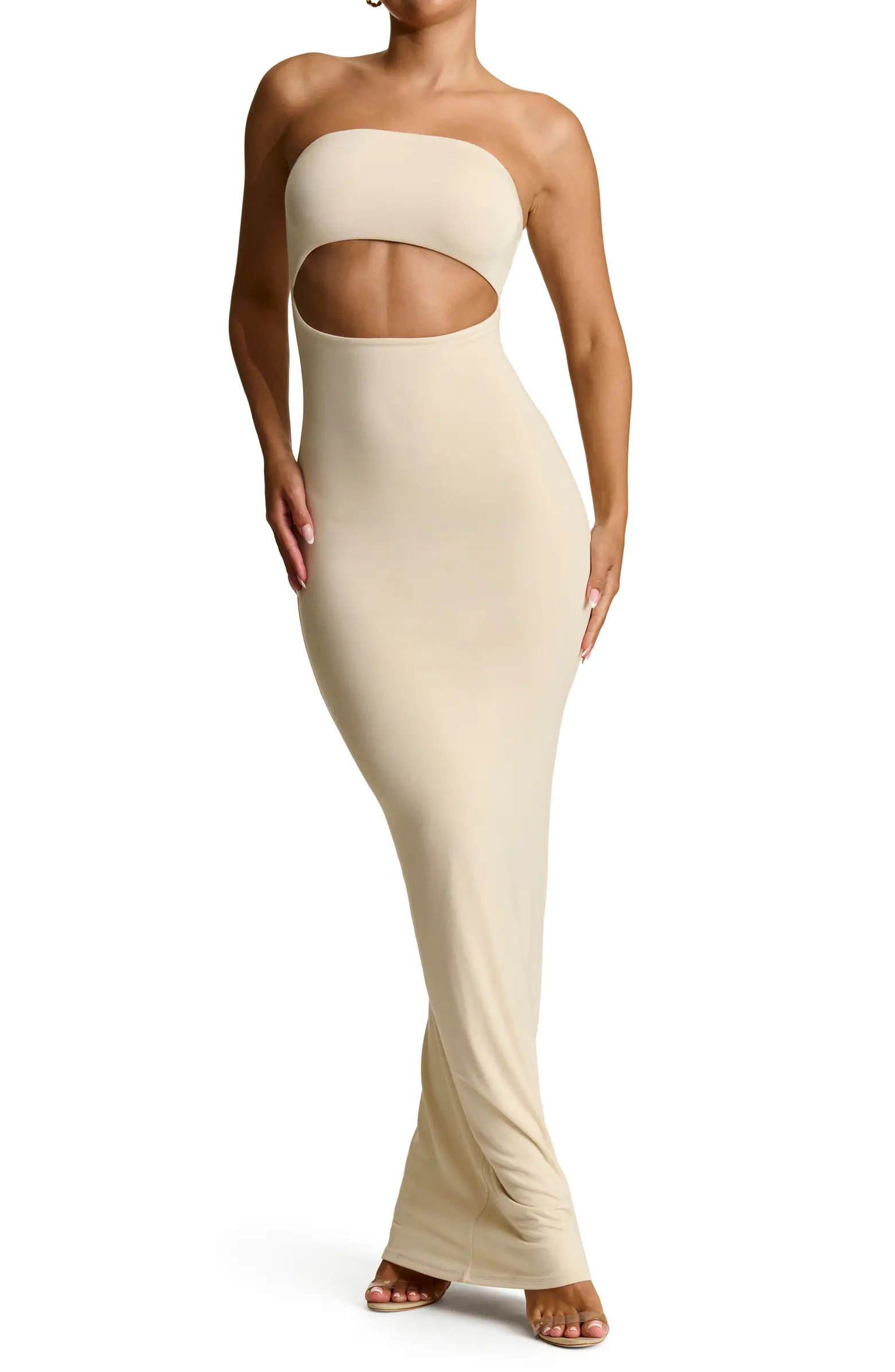 Smooth Tube Cutout Strapless Maxi Dress | Nordstrom