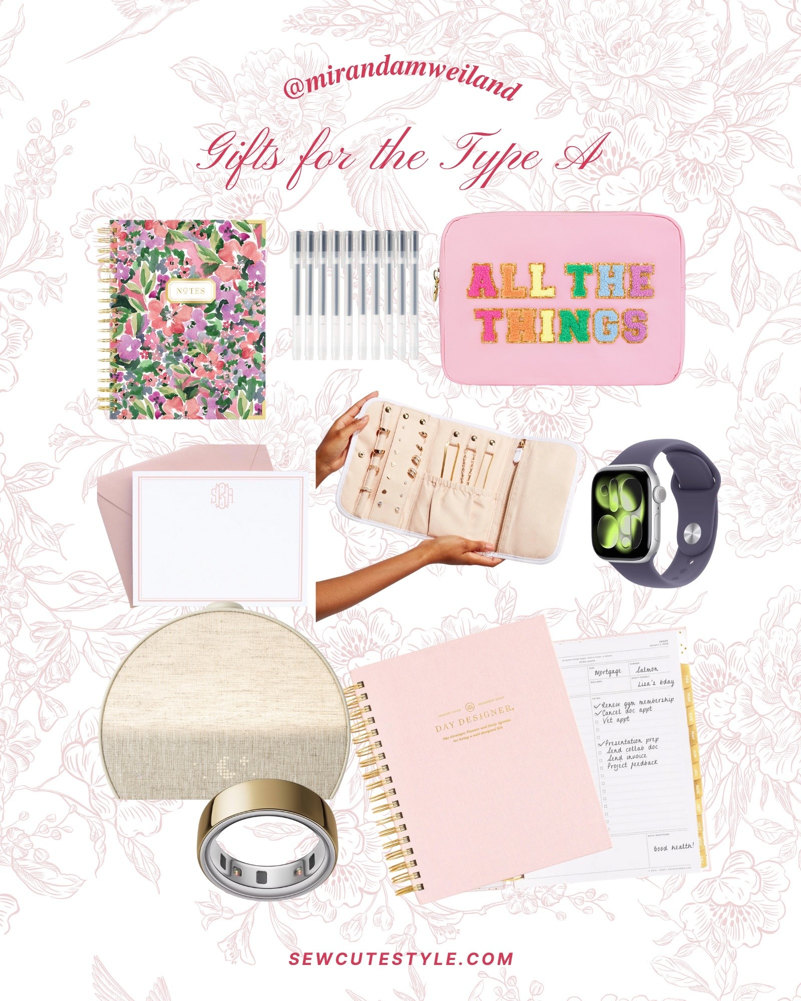 #ad Gift guide for the type A girlies! As a fellow type A girl these are some of my favorite organizational items + gift ideas. You can use my code SEWCUTESTYLE15 for a discount off of @thedaydesigner planner and accessories. 