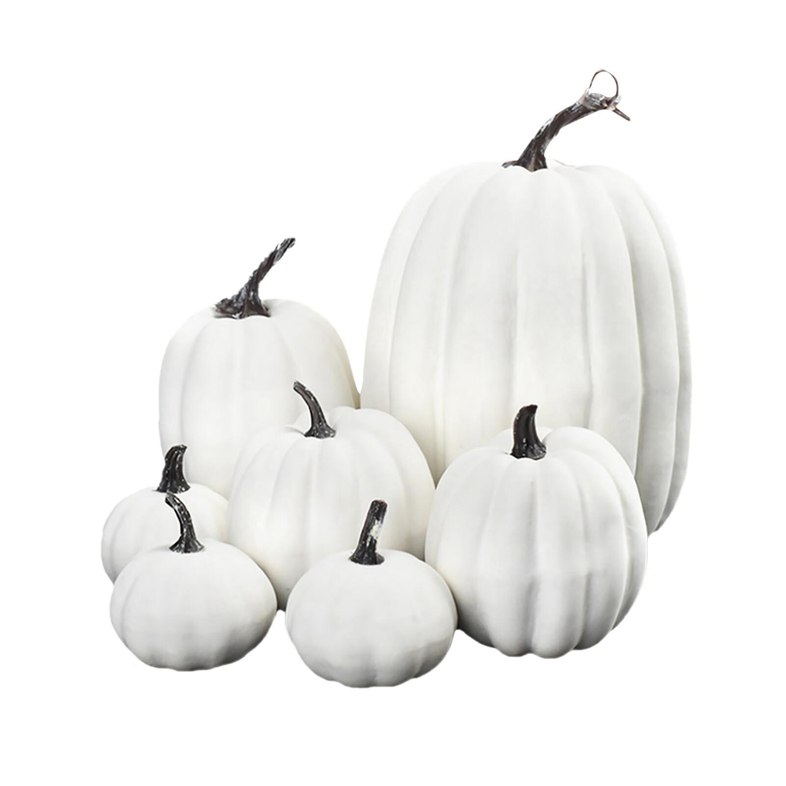Home Decor New Pattern 7 Pieces Faux Pumpkins White Halloween Fall Decoration Garden White | Walmart (US)