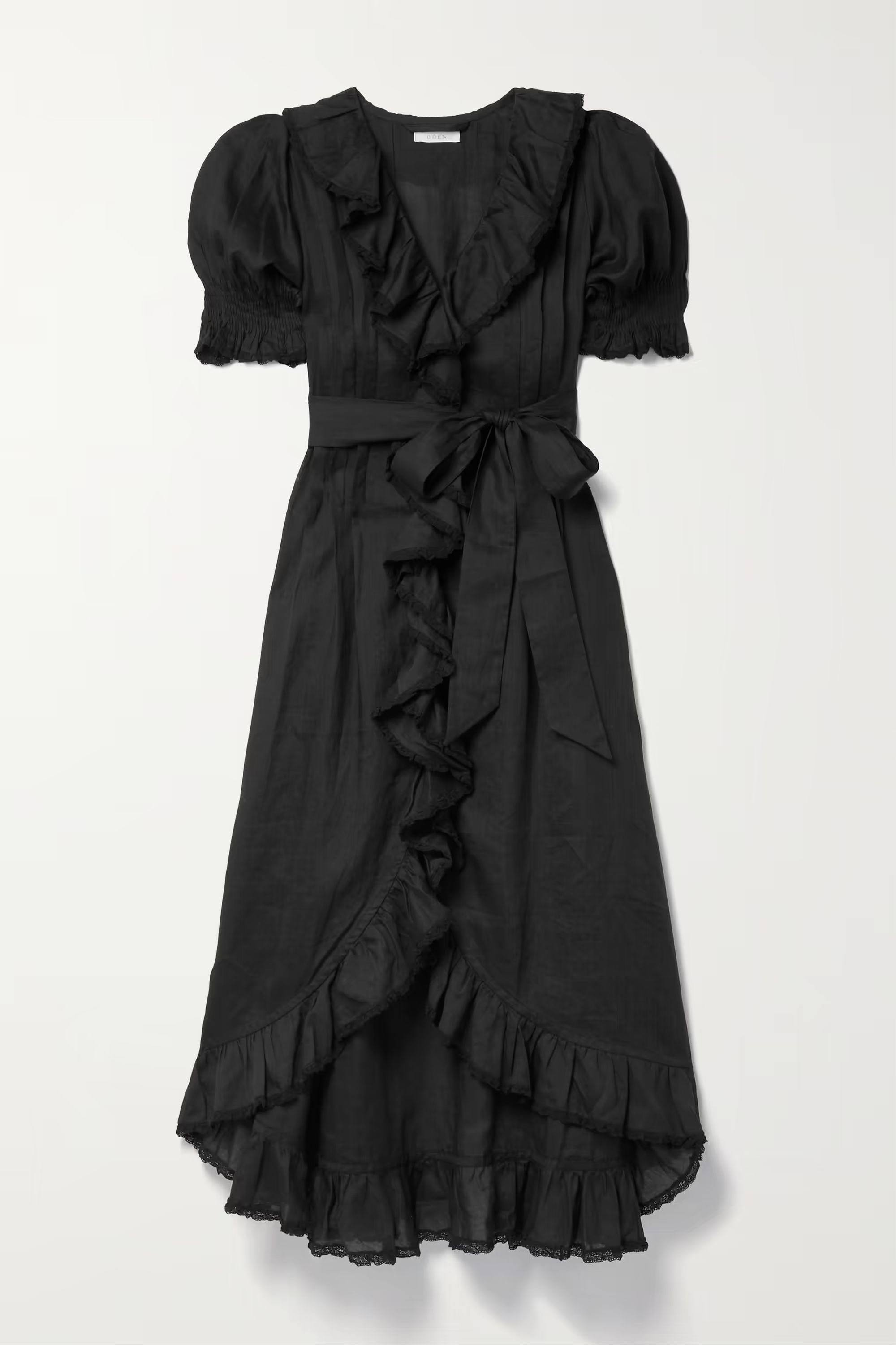 Nanou belted ruffled ramie midi dress | NET-A-PORTER (US)