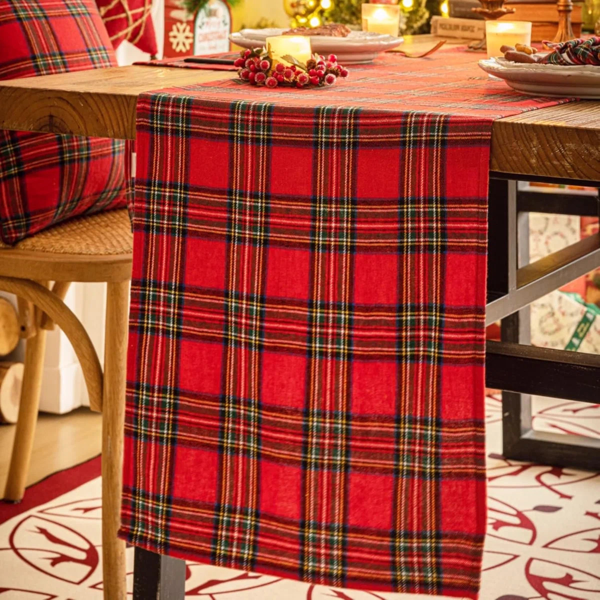 The Holiday Aisle® Plaid Christmas Table Runner, Winter Holiday Table Runners 72 Inches Long, Xm... | Wayfair North America