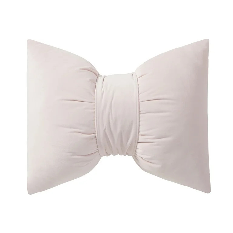 My Texas House 15" x 18" Bow Pink Velvet Bow Decorative Pillow | Walmart (US)