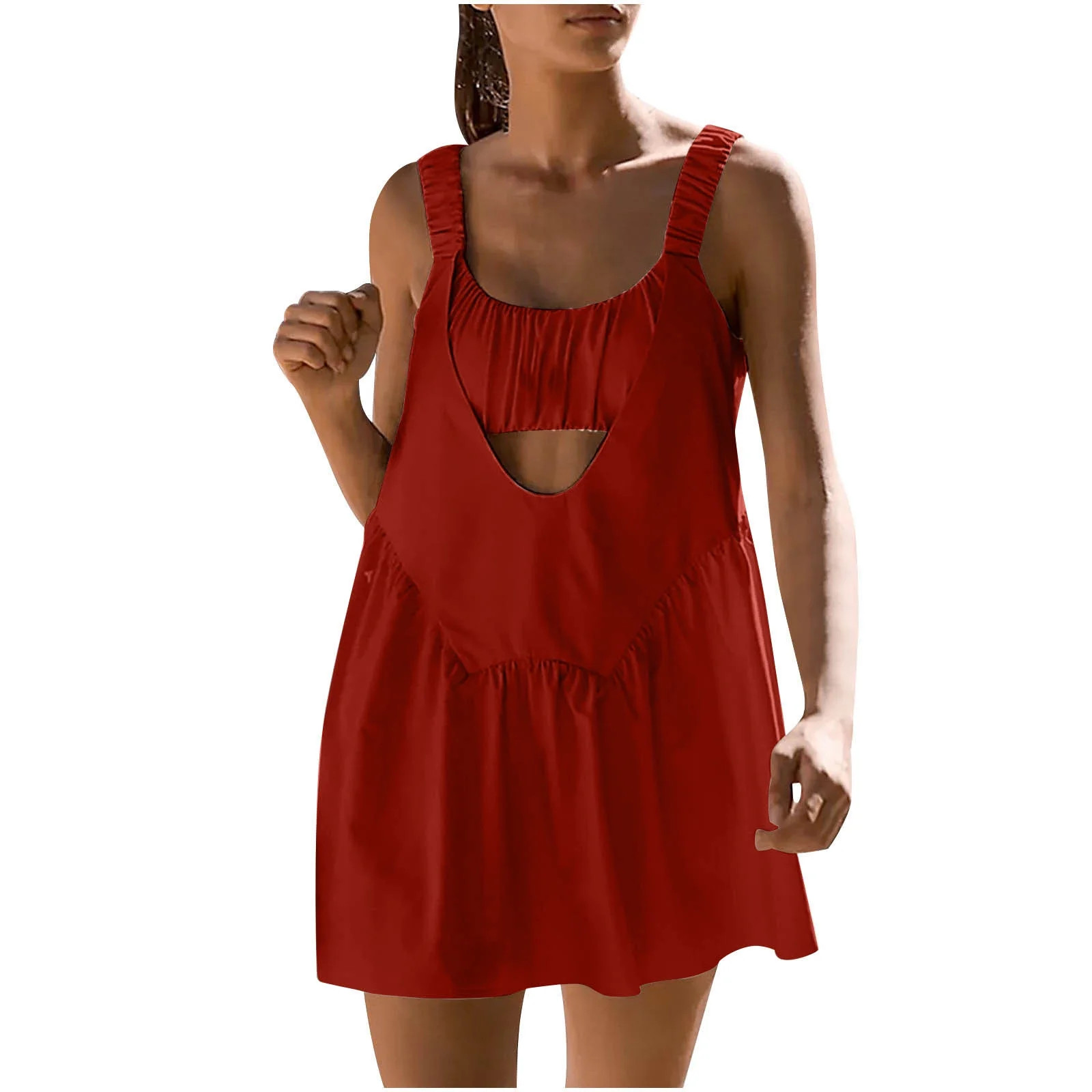 hotojiny Tennis Dress for Women Sleeveless Hollow Out Backless Athletic Mini Dress with Built in ... | Walmart (US)