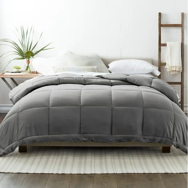 Gray All Season Alternative Down Comforter, Full/Queen, by Noble Linens | Walmart (US)