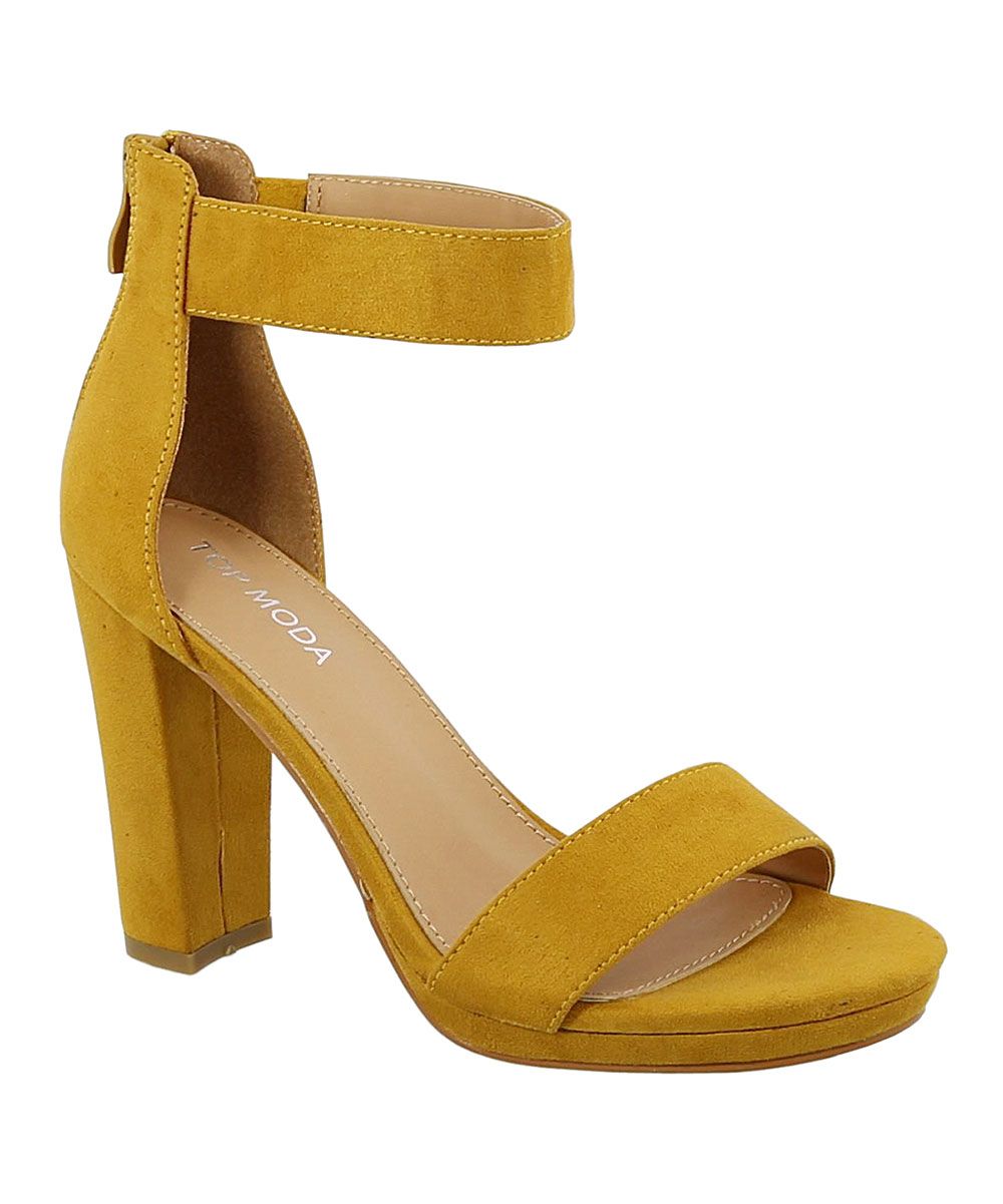 TOP MODA Women's Sandals MUSTARD - Mustard Yellow Claire Sandal - Women | Zulily
