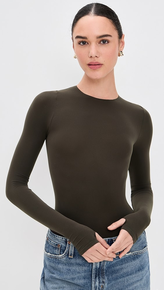Ballet Crew Neck Bodysuit with Thumbholes | Shopbop